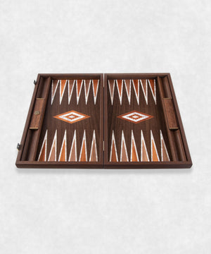 California Walnut burl Backgammon open overview