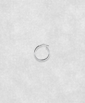 Silver hoop earrings available in three sizes – medium, minimalist hoops